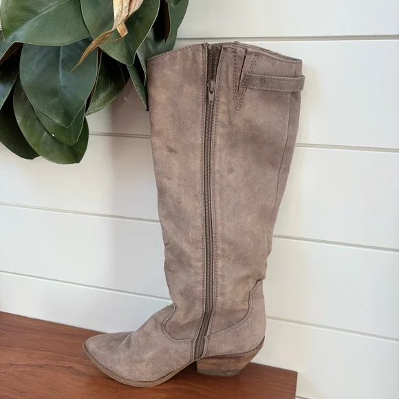 Carlos Santana Lever Doe Fringe Boots Gray Suede Western Cowgirl Festive 9.5 M - Picture 5 of 12